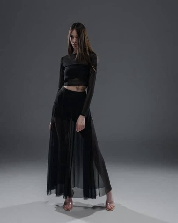 Юбка сетка, цвет Black