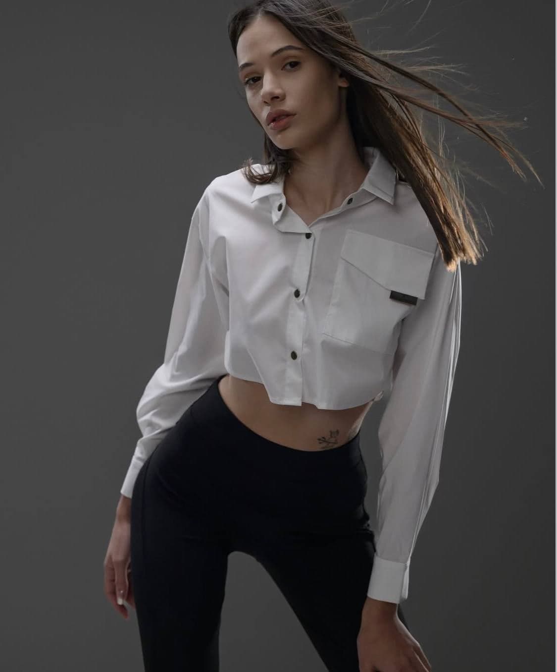 Рубашка укороченная Classic, цвет White